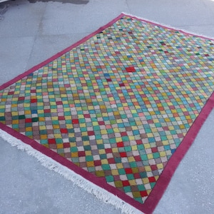 Oushak Rug, Turkish Tulu Rug, Muted Colored Rug, Handwoven Wool Rug, Tulu Rug, Oushak Tulu Rug, Vintage Tulu Rug 9&#39;6&quot; x 6&#39;5&quot;