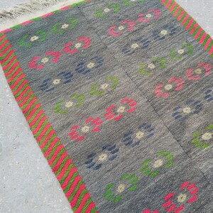 Turkish Tulu Rug, Vintage Tulu Rug, Vintage Decorative Oushak Area Rug,Tulu Rug, Oushak Tulu Rug, Shaggy Rug, 5&#39;5&quot; x 3&#39;6&quot; ft/ 170 X 112 cm
