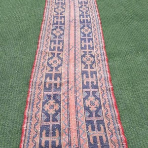 23'2"x2'2" Turkish Oushak Runner Rug, Kitchen Runner rug, Hallway Runner Rug, Vintage Runner Rug, RUNNER RUGSVINTAGEART,Kitchen Decor, Rug image 10