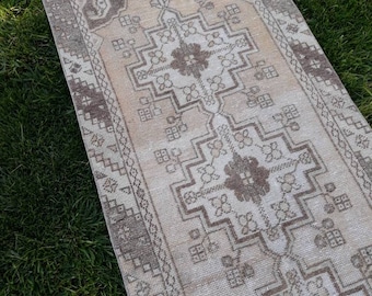 9.8 x 2.7 ft / 300 x 85 cm Oushak Runner Rug, Vintage Turkish Oushak Runner Rug Muted Color Runner Rug Decorative Area Rug, Runner Rug,