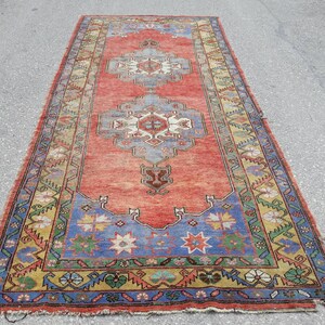 Runner Rug, Muted Colors Designer Rug Runner, Blue Runner, Turkish Wide Runner, Tropical Oushak Large Runner, 11.8 x 4.9 ft Free Shipping image 2