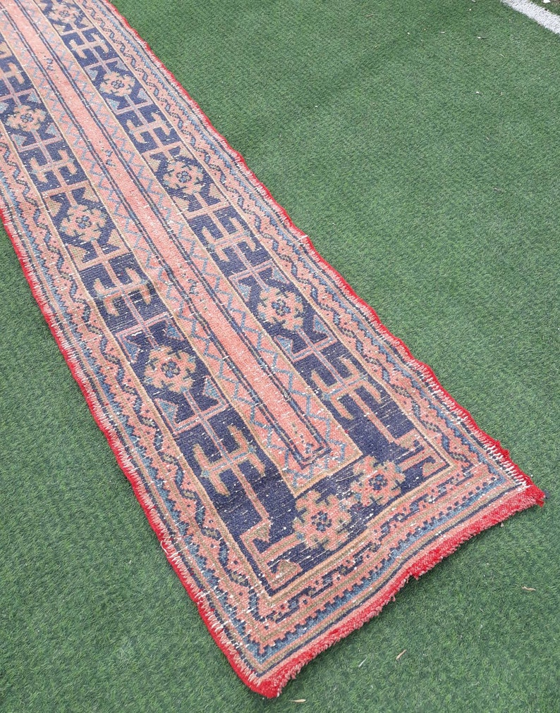 23'2"x2'2" Turkish Oushak Runner Rug, Kitchen Runner rug, Hallway Runner Rug, Vintage Runner Rug, RUNNER RUGSVINTAGEART,Kitchen Decor, Rug image 8