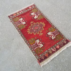 Floor Rugs,2&#39;9&quot; X 1&#39;7&quot;feet,Old Oushak Rug,VintageTurkish Rug,Turkish Rugs,Vintage Rugs, Oushak Rugs,Home Living,Decoration Rug,Handmade Rug