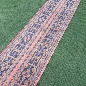 23'2"x2'2" Turkish Oushak Runner Rug, Kitchen Runner rug, Hallway Runner Rug, Vintage Runner Rug, RUNNER RUGSVINTAGEART,Kitchen Decor, Rug image 6