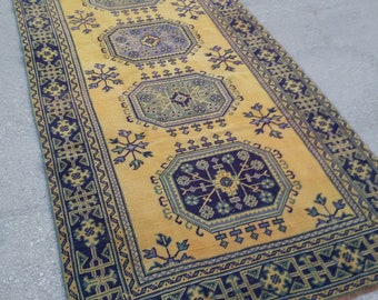 Tapete turco vintage Oushak Runner, tapete Kilim Runner, tapete Oushak Runner, tapete corredor 12,1 x 4,7 pés / 370 x 146 cm