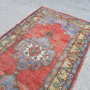 Runner Rug, Muted Colors Designer Rug Runner, Blue Runner, Turkish Wide Runner, Tropical Oushak Large Runner, 11.8 x 4.9 ft Free Shipping image 4