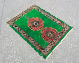Alfombra Oushak, Alfombra vintage, Alfombra turca, Alfombra de área, Alfombras, Alfombra pequeña, Vida en el hogar, Alfombra de alfombra, 3'1 "X2'3" pies / 97 X 73 cm, Alfombras Oushak, Alfombras viejas, Alfombra
