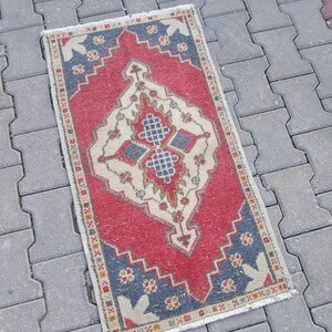 Entryway Rug, Small Rug, Vintage Turkish Oushak Small Rug, Muted Bedside Rug 3.3 x 1.8 feet