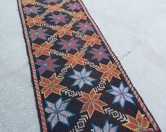 Dywan Oushak Runner, Dywan Kilim Runner, Dywan Runner, Dywan Kilim Runner Flowerly, Dywan Turecki Vintage Runner 11,4 x 2,9 stopy / 350 x 91 cm