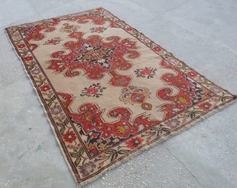 Rugs Oushak, Alfombra turca, Alfombra de la vendimia, alfombra de Anatolia, alfombra vieja, alfombra de Oushak, hogar, alfombra de decoración, 7'7 "x4'6" pies, alfombra hecha a mano, alfombra de suelo, rugs, alfombras,