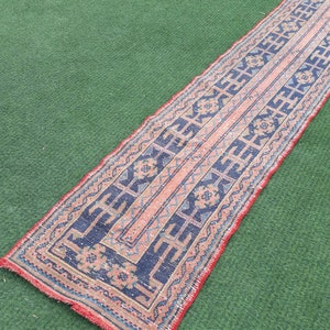 23'2"x2'2" Turkish Oushak Runner Rug, Kitchen Runner rug, Hallway Runner Rug, Vintage Runner Rug, RUNNER RUGSVINTAGEART,Kitchen Decor, Rug image 4