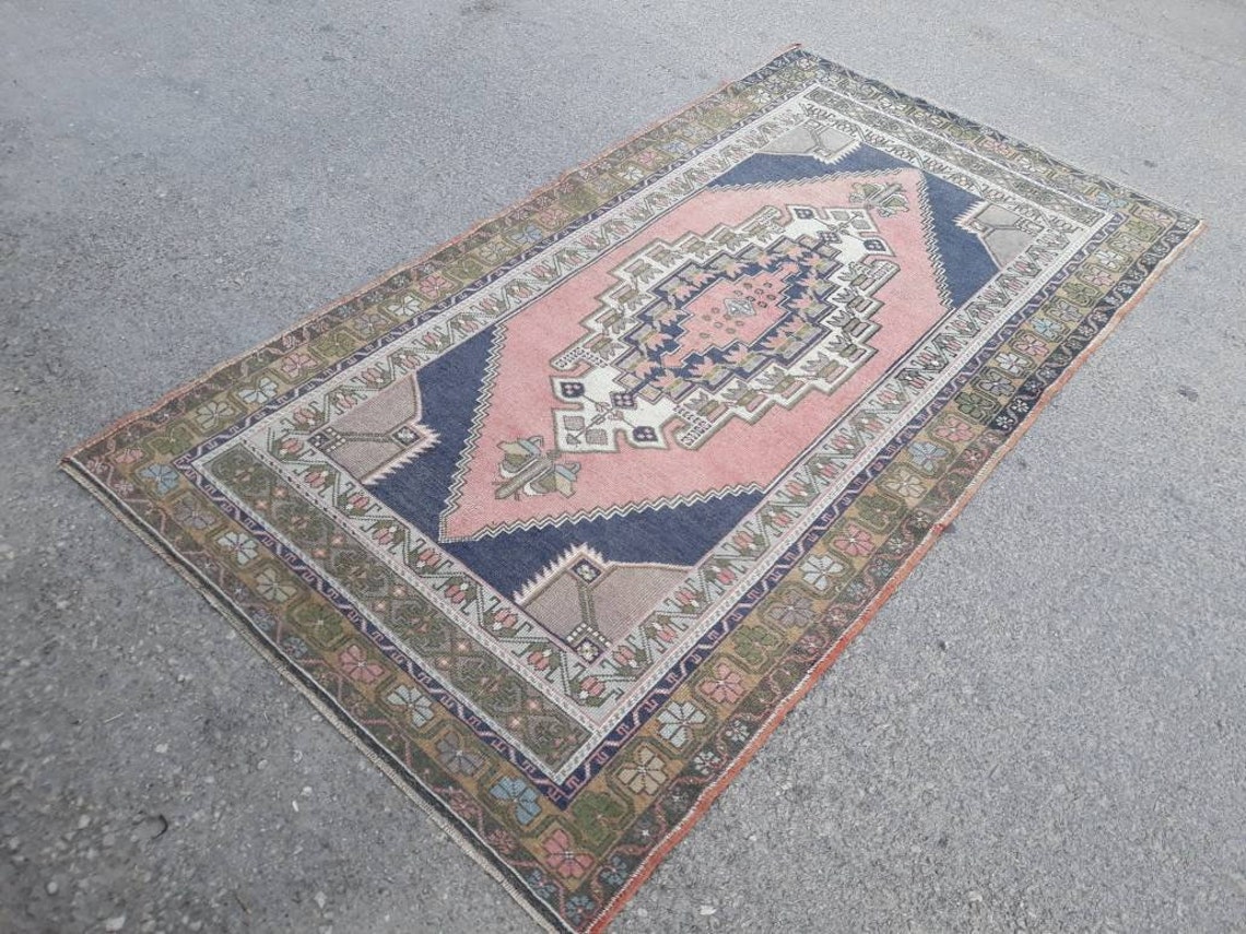 Rare Boho Style Rug, Vintage Turkish Oushak Rug, Large Pale Colors ...
