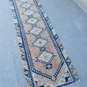 Oushak Vintage türkischen Läufer Teppich, Flur Teppich, Korridor Teppich 8,1 x 2,1 ft / 248 x 67 cm