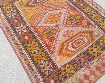Oushak Kilim Rug, Vintage Kilim Rug, Turkish Kilim Rug, Home Living, Floor Rugs, 6.4x4.4 rugs, Vintage Rug, Oushak kilim rug, vintage rug,