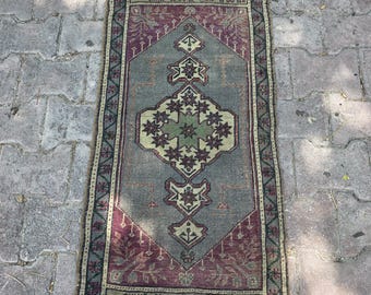 Alfombra turca vintage, alfombra tribal pequeña, alfombra de lana hecha a mano, decoración del hogar, alfombra pequeña vintage