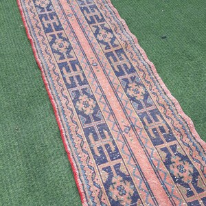 23'2"x2'2" Turkish Oushak Runner Rug, Kitchen Runner rug, Hallway Runner Rug, Vintage Runner Rug, RUNNER RUGSVINTAGEART,Kitchen Decor, Rug image 7