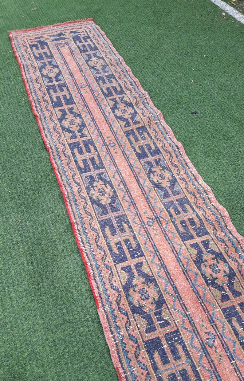 23'2"x2'2" Turkish Oushak Runner Rug, Kitchen Runner rug, Hallway Runner Rug, Vintage Runner Rug, RUNNER RUGSVINTAGEART,Kitchen Decor, Rug image 7