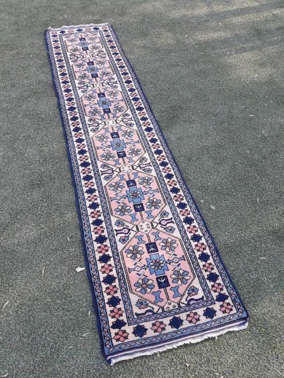 Vintage Rug Runner Oushak Rug Runner Hallway Runner Rug 9'1" x  2'0"ft Extra Long Rug Runner Vintage Hand Knotted Turkish Rug Runner