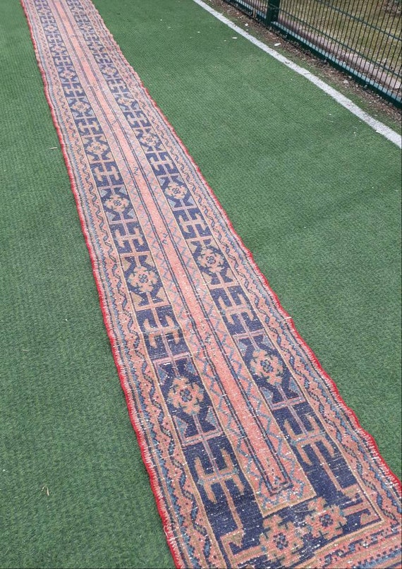 23'2"x2'2" Turkish Oushak Runner Rug, Kitchen Runner rug, Hallway Runner Rug, Vintage Runner Rug, RUNNER RUGSVINTAGEART,Kitchen Decor, Rug