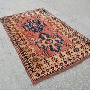 Vintage Oushak Rugs,Turkish Rug,Old Rug, Rugs,Home Living, Handmade Rug, Decor Rug, Anatolian Carpet,6&#39;7&quot;x4&#39;1&quot;feet/205X125cm,Floor Rugs,Rugs