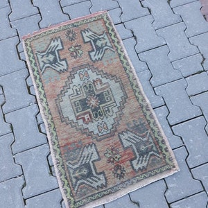 Turkish Small Rug Anatolian Rug Oushak Small Oushak Rugs pastel Rug,2&#39;9&quot;x1&#39;6&quot; feet