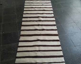 Turkish Kilim Rug, Kilim Laufer, Oushak Kilim Rug,Kilim Runner,Turkish Runner,Home Living,Striped Kilim Rug Runner,Urban Rug 11'6" X 2'3" ft