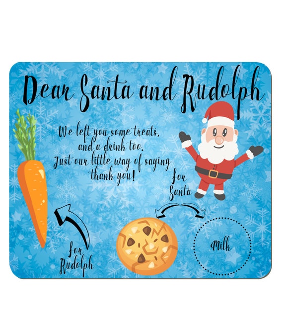 Personalised Christmas Eve Plate Board Tray Santa Rudolph Treat Plate Kids Gifts