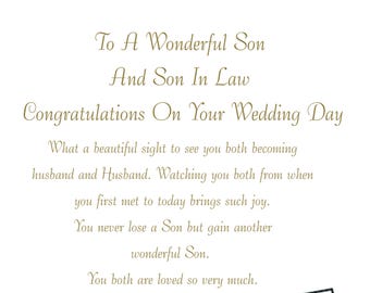 Son & Son in Law Wedding Card