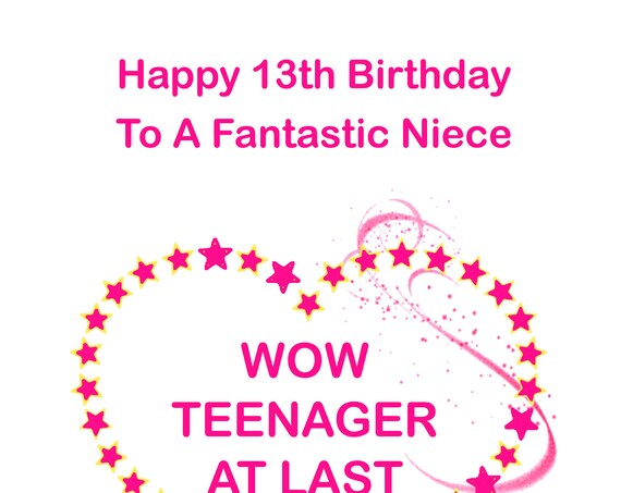 Niece 13 Birthday Card
