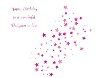 Daughter in law Birthday Card (any age can be added)