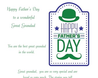 Great Grandad Fathers Day Card