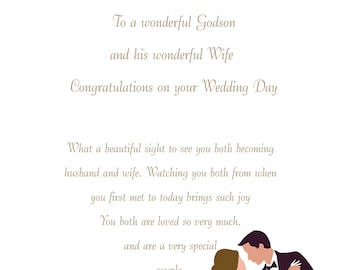 Godson & Wife Wedding Card