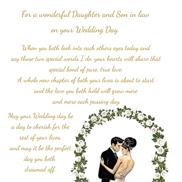Daughter and Son in Law Wedding Card - Etsy UK