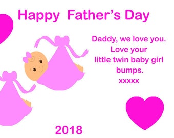 Fathers Day Magnet from Twin Girl Bumps