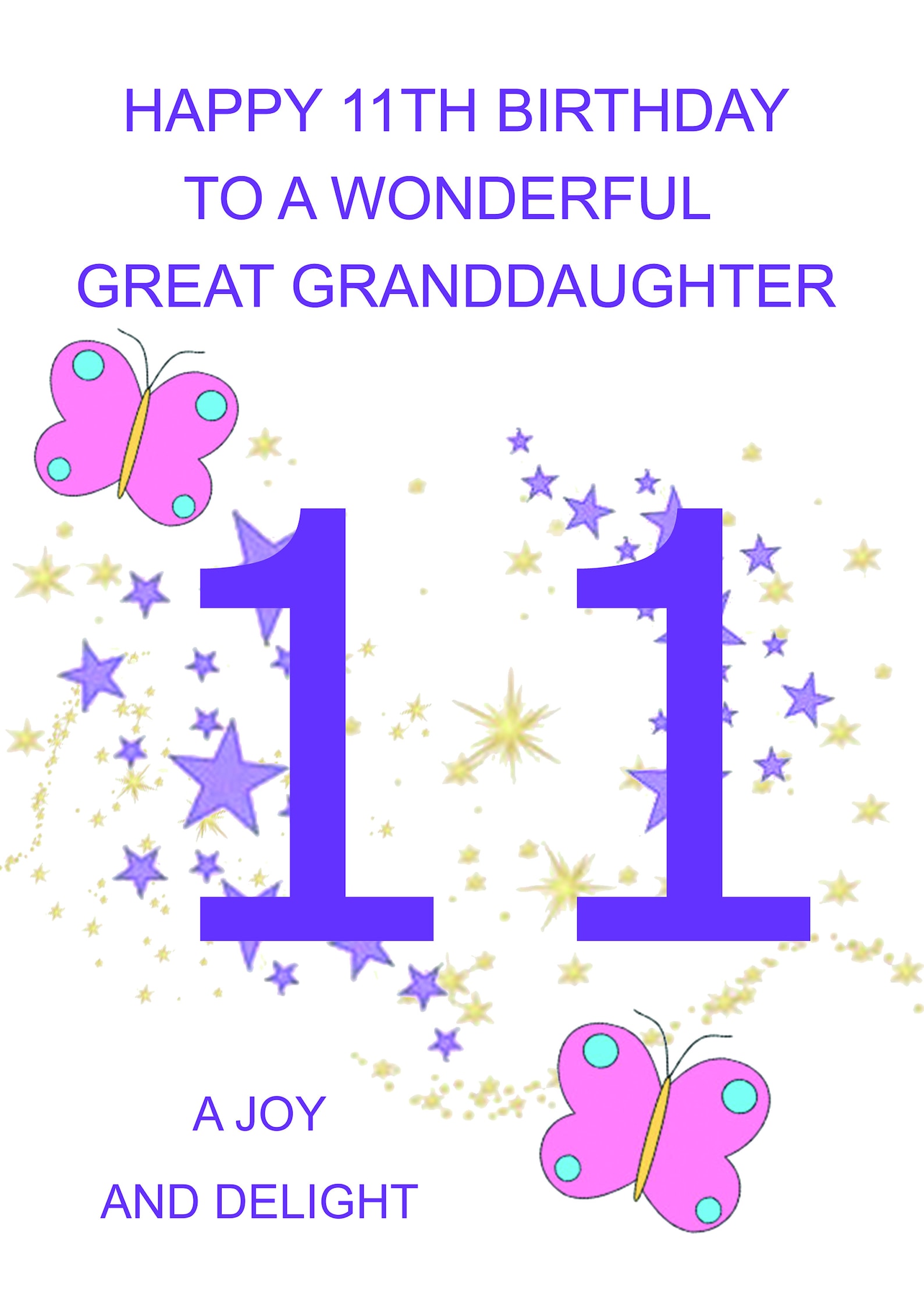 Great Granddaughter 11th Birthday Card Etsy Ireland