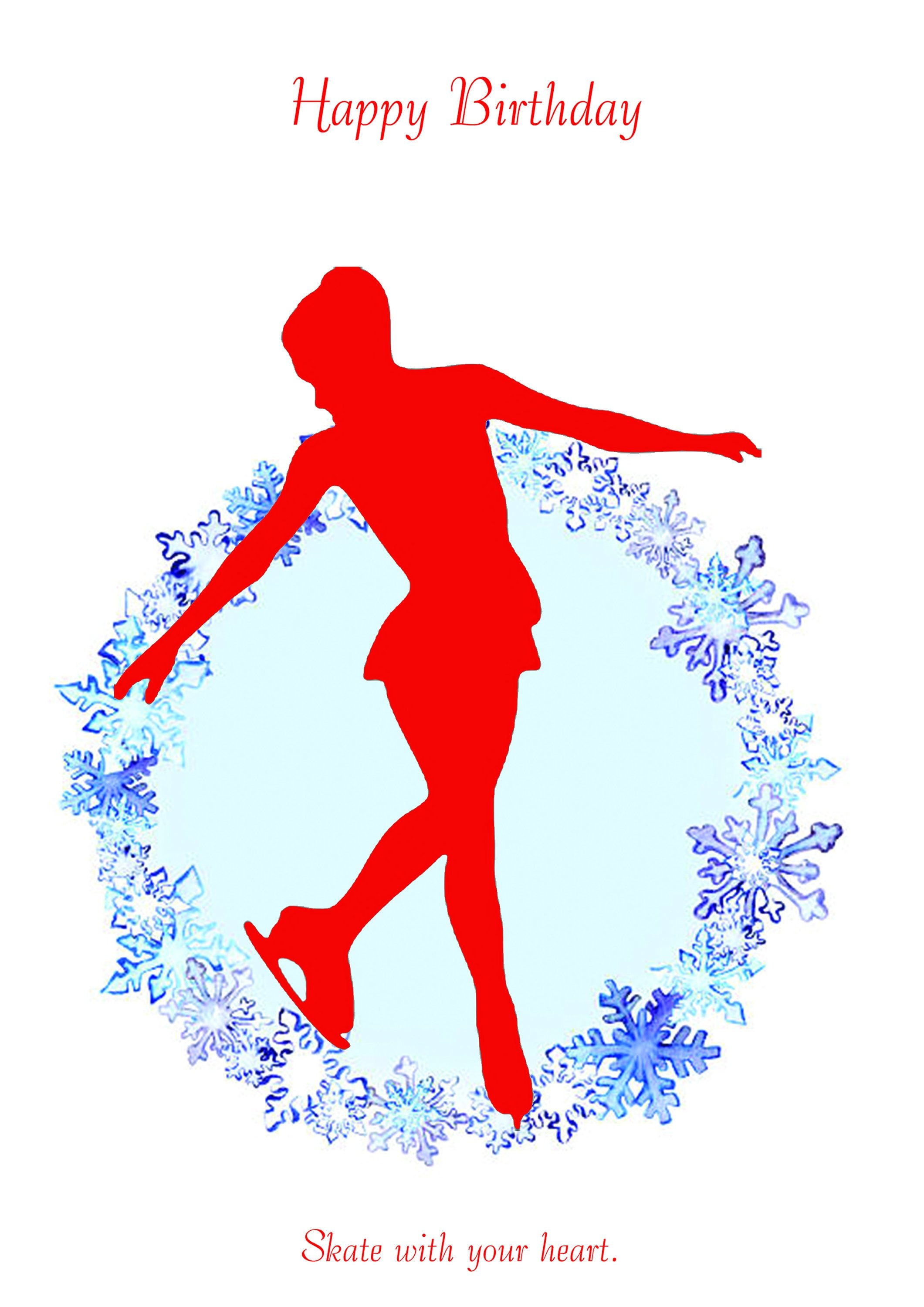Ice Skating Birthday Card design 4 Etsy