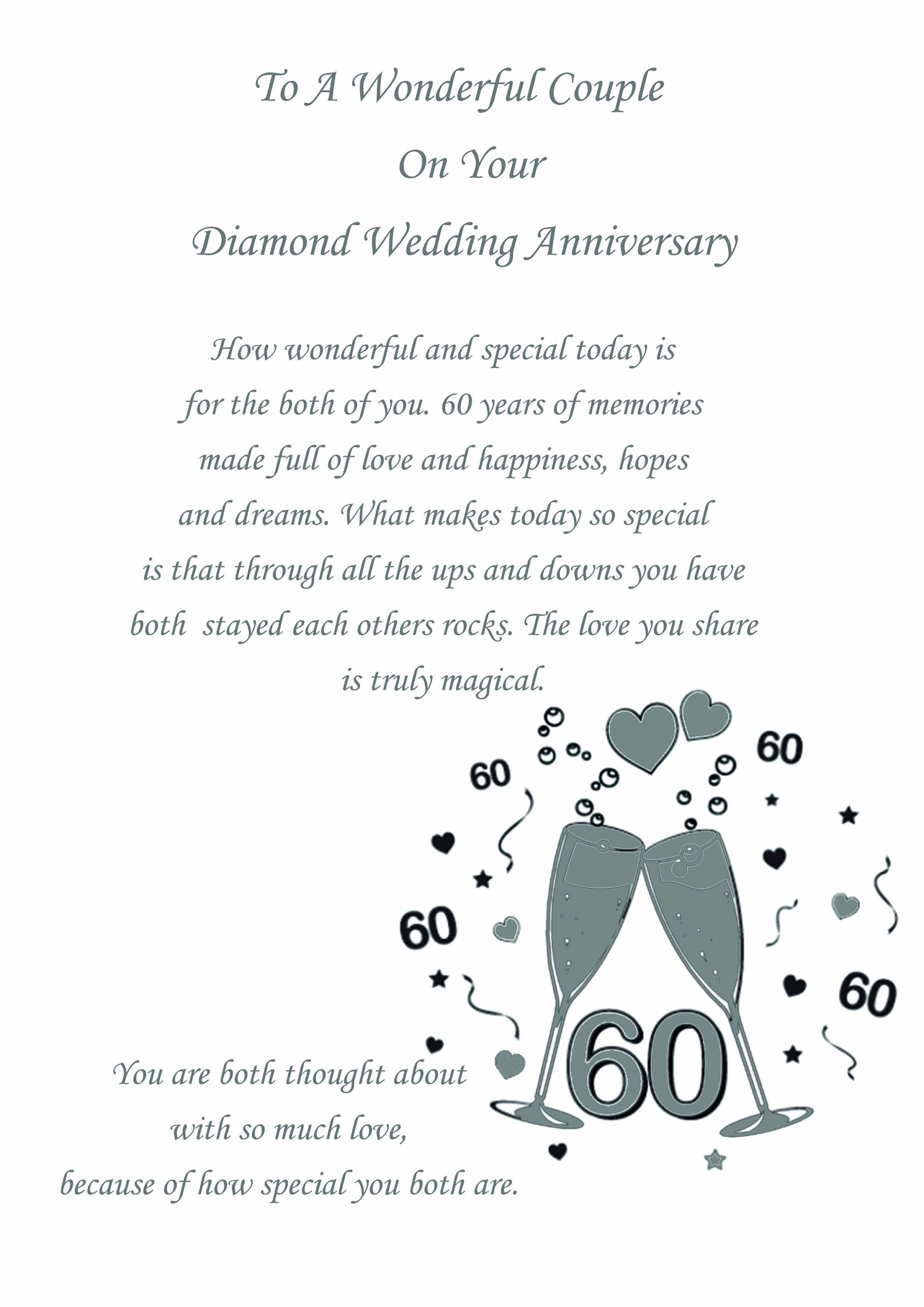 Personalised 60th Diamond Anniversary Card | Sixty Years Celebration