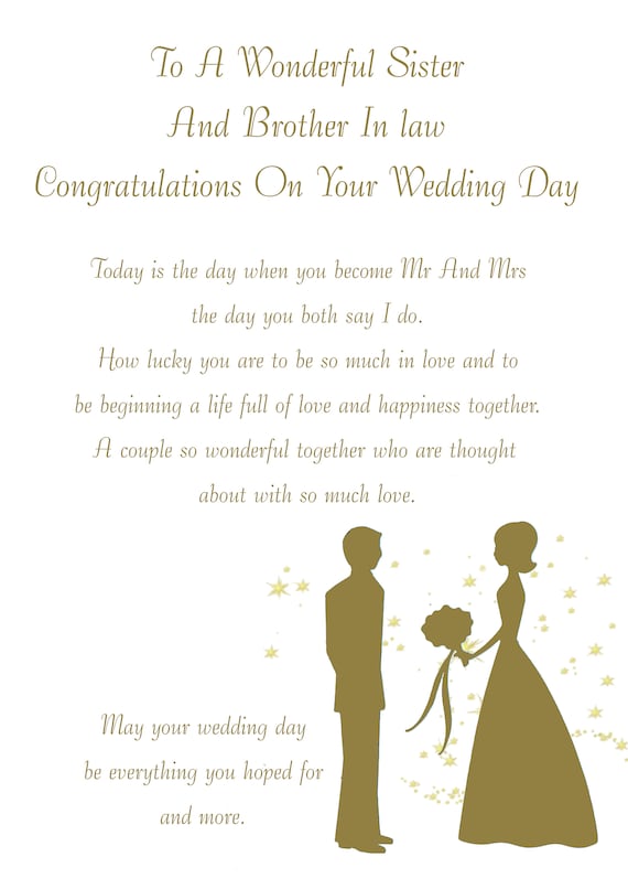 Wedding wishes for sister and brother in law deals