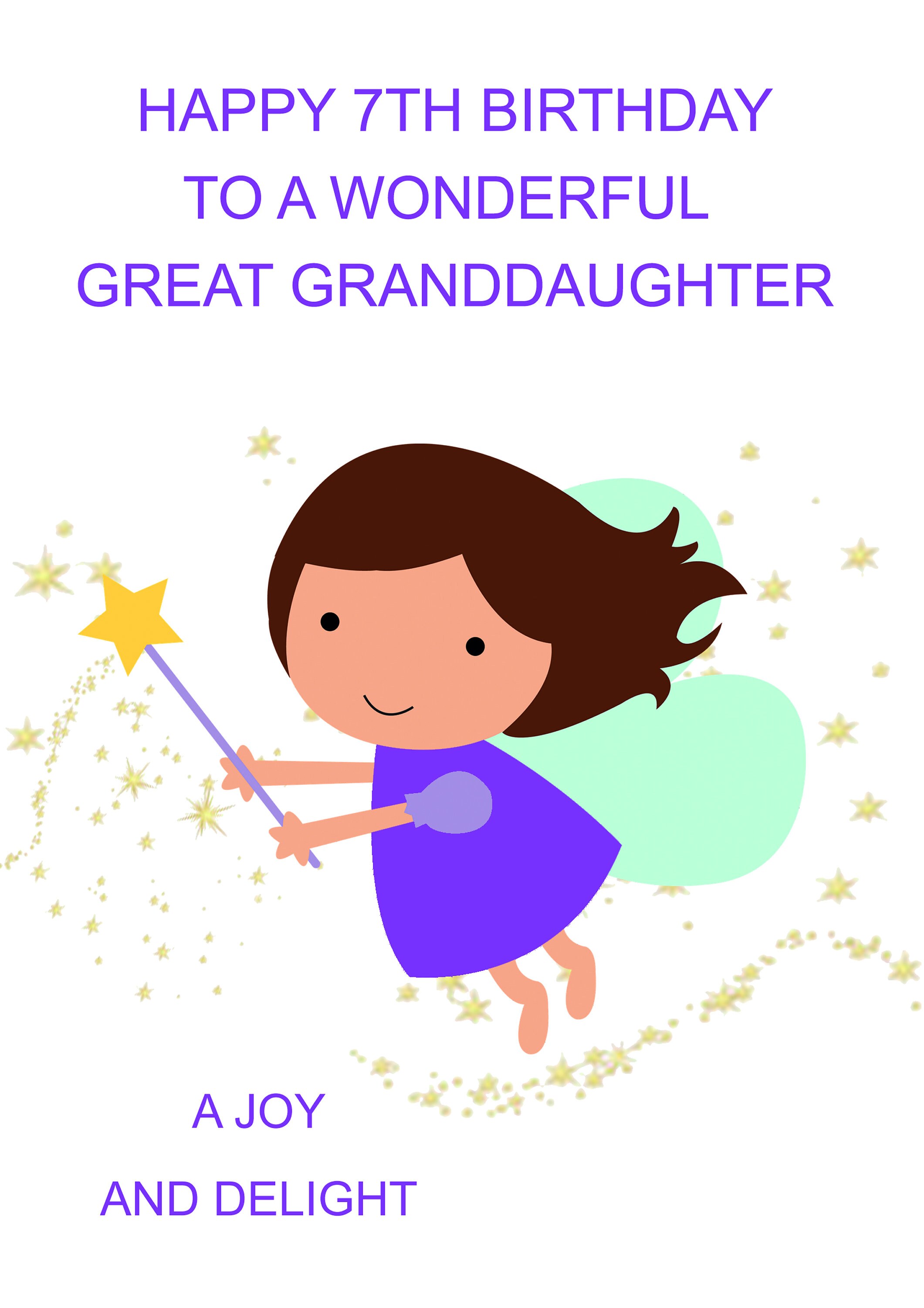 granddaughter 7th birthday card