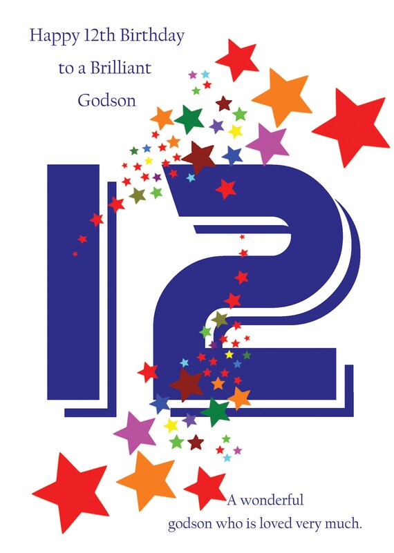 Godson 12th Birthday Card - Etsy