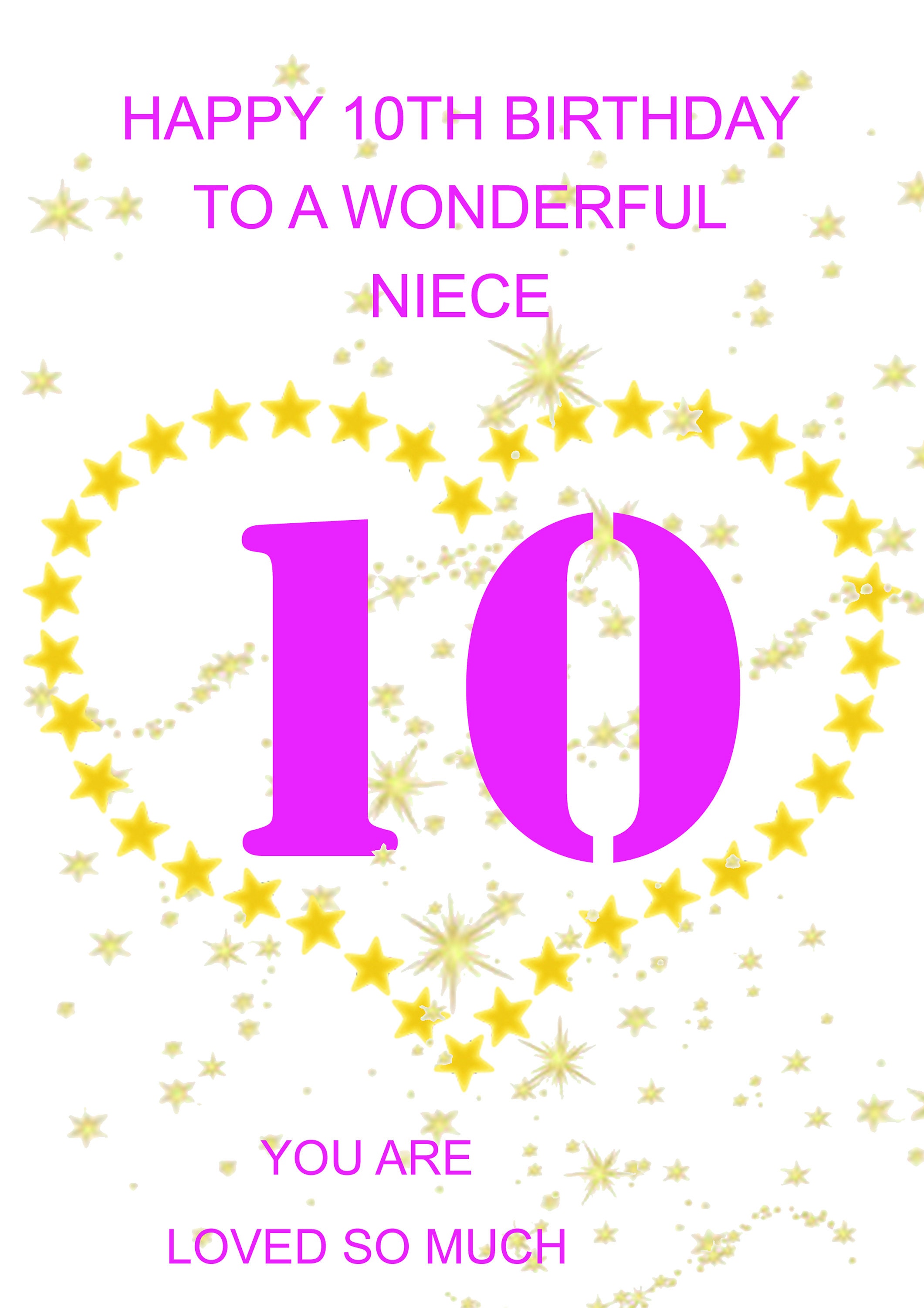 Happy 10th Birthday Niece Niece 10Th Birthday Card | Etsy Singapore