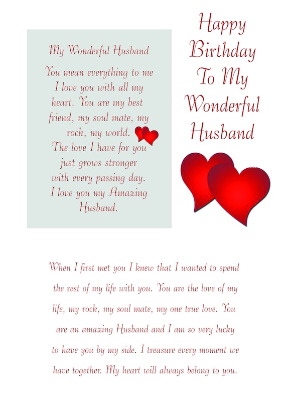 husband birthday card with removable laminate etsy