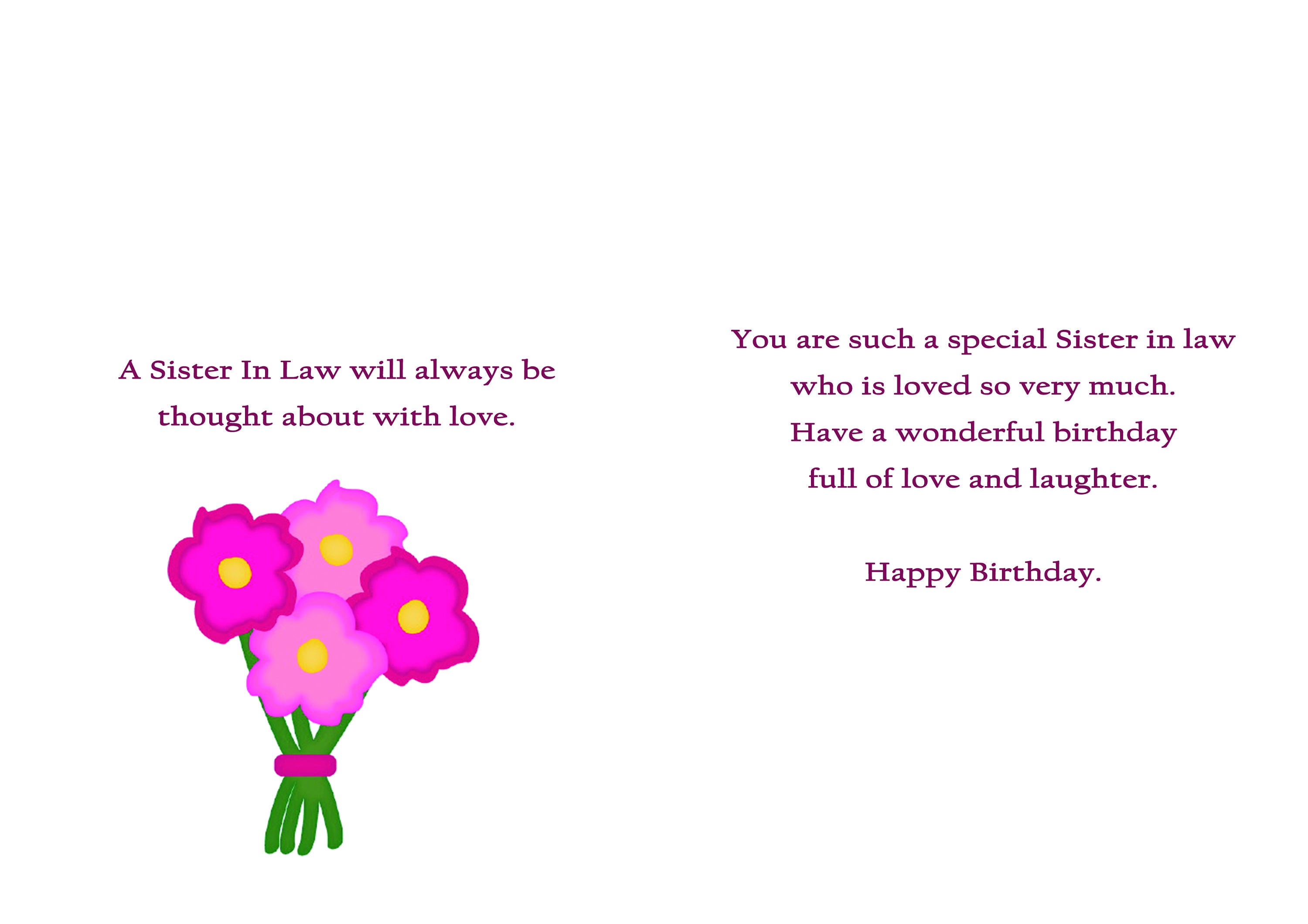 Sister in Law 40 Birthday Card with removable laminate