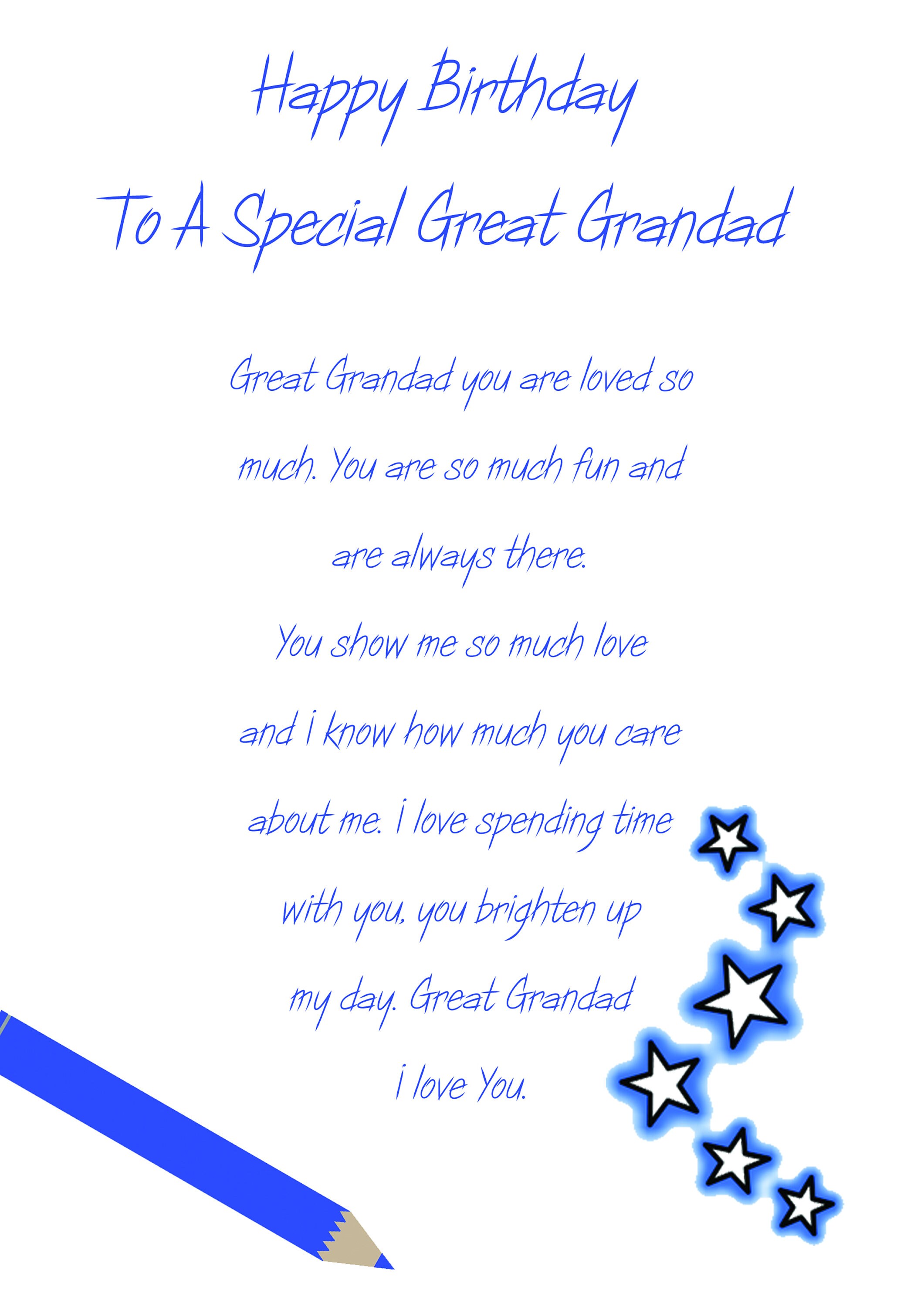 Download Great Grandad Birthday Card Etsy