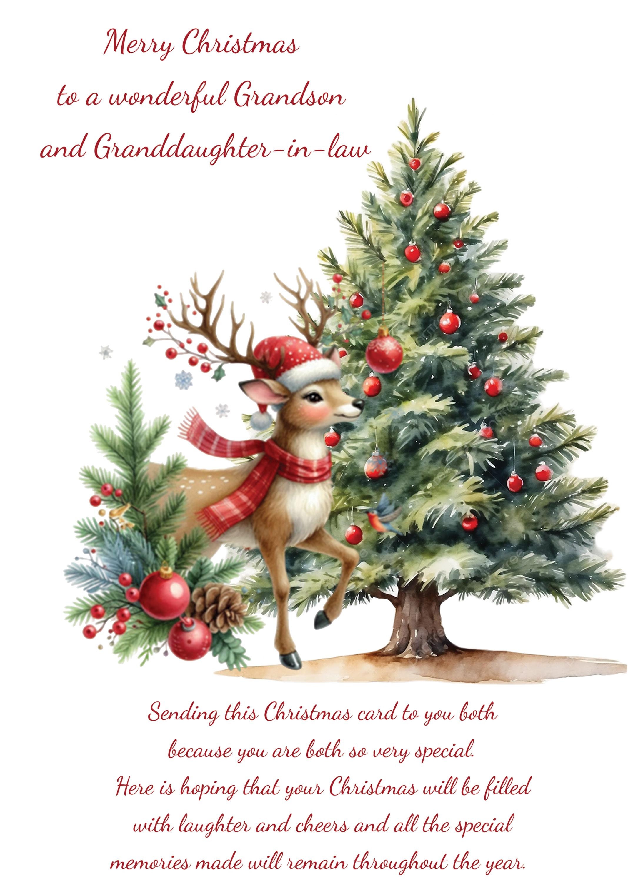 Granddaughter and Wife Christmas Card UK