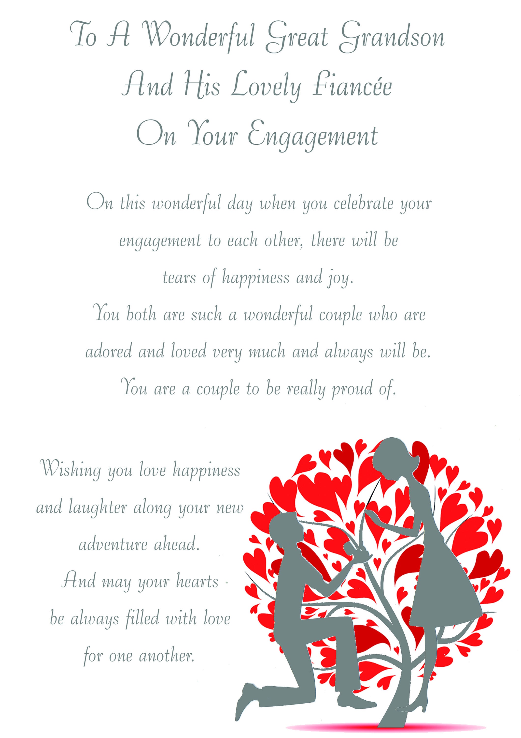 Great Grandson & Fiancee Engagement Card