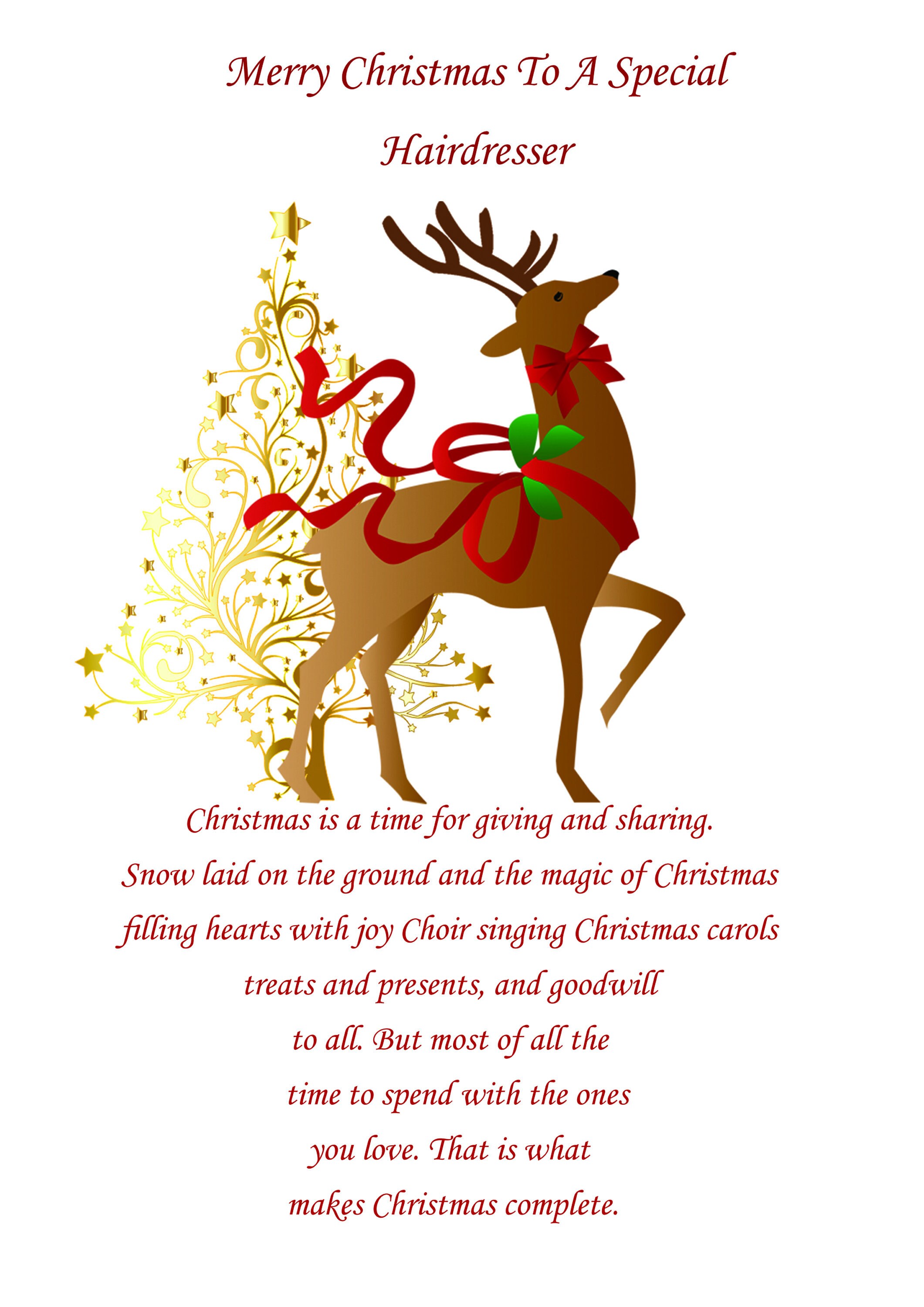 Hairdresser Christmas Card