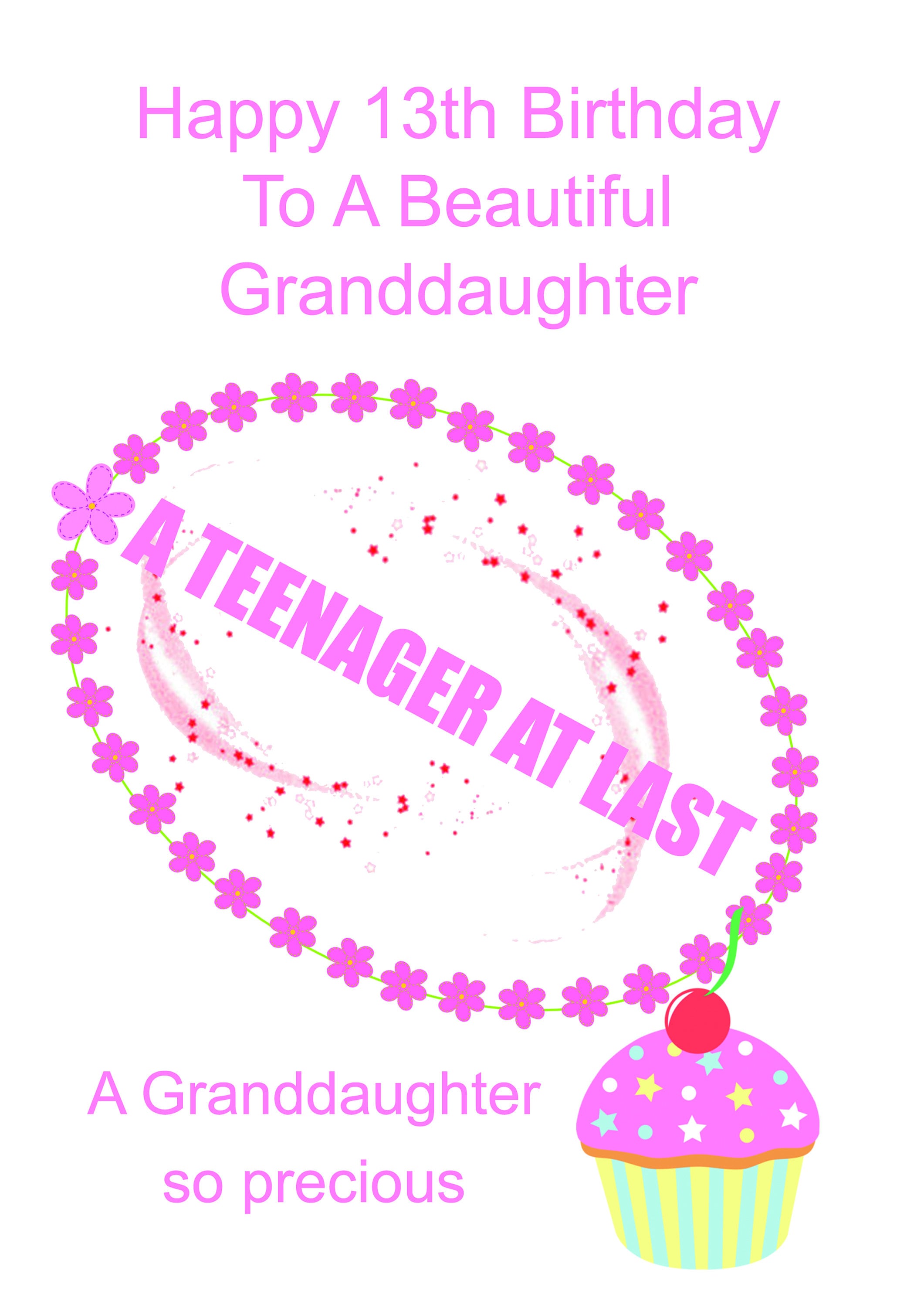 Granddaughter 13 Birthday Card Etsy
