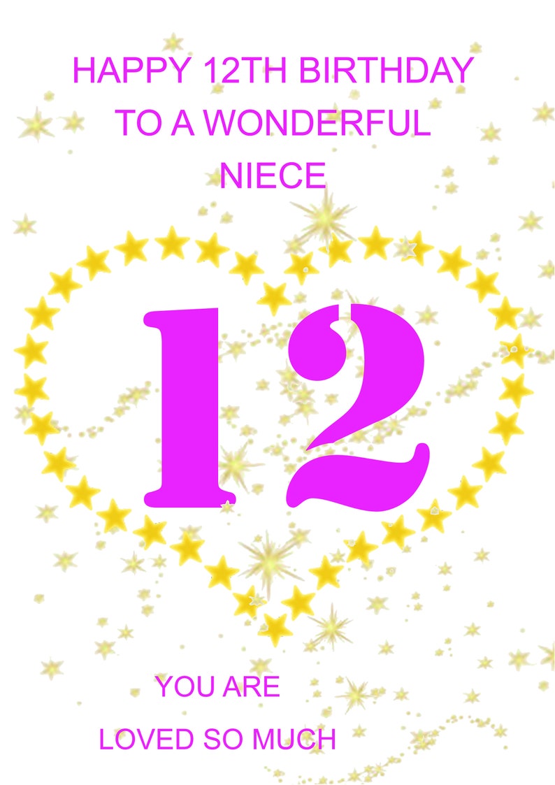 Download 12th Birthday Cards Card Design Template