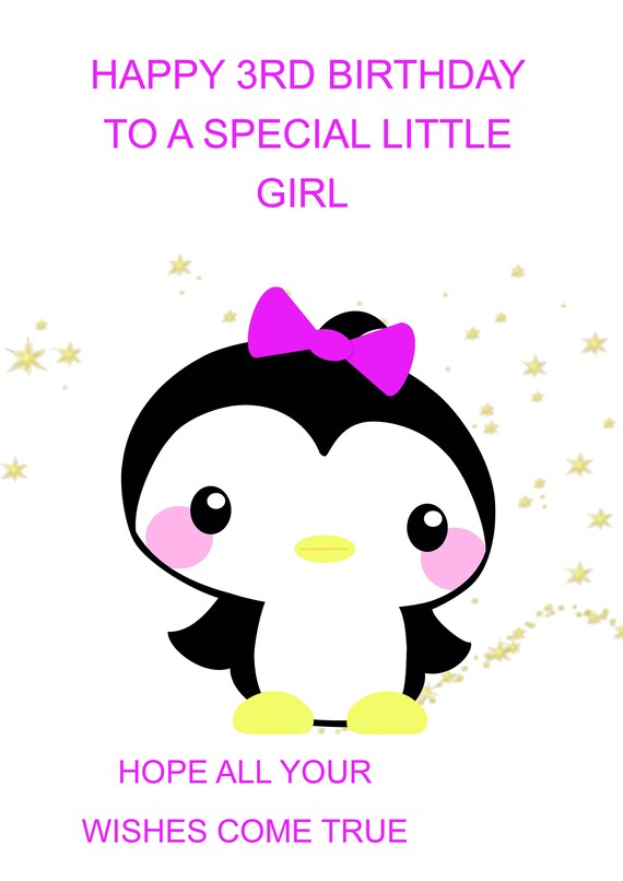 Special Girl 3rd Birthday Card Etsy